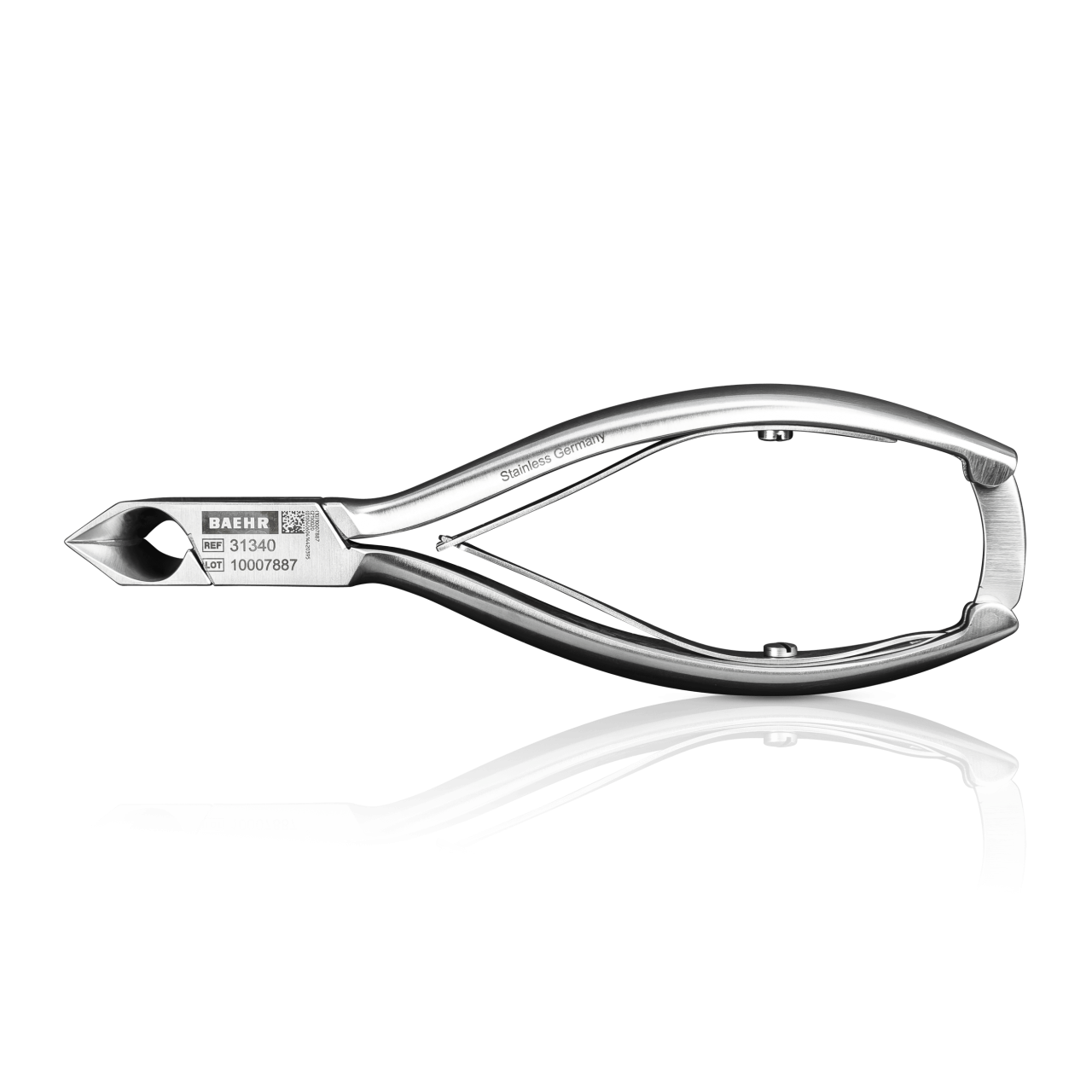 Alicate corrector de longitud de uñas, 13,5 cm, hoja 15 mm (BAEHR)