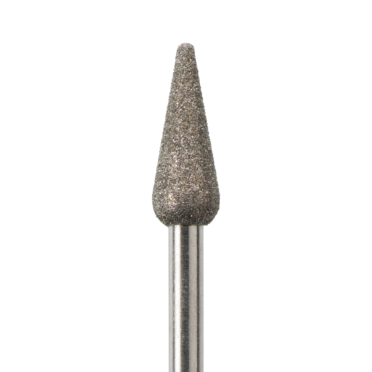 Torno de diamantes con granulosidad media para el tratamiento de los callos, cutículas y uñas. Forma de cono, diámetro 047