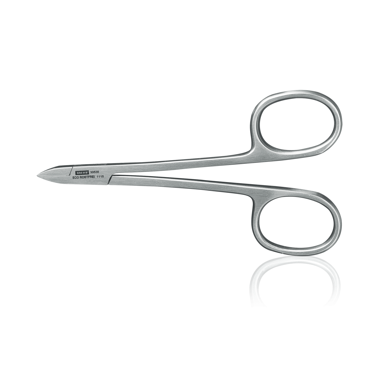 Tijeras podológicas, 10 cm, cuchilla - recta, plana ("mirillas")